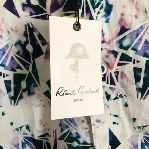 Robert Graham Paper Lanes Printed Sport Shirt Mens - Picture 7 of 12